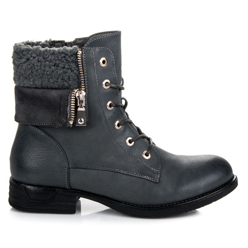 Queentina Stivali stringati grigio