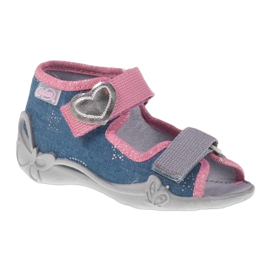 Ciabatte Sandali Serduszko Befado 242p074 rosa grigio blu