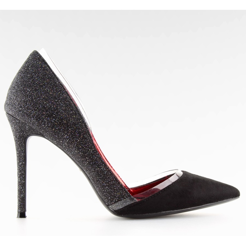 Decollete in broccato nero 5127 nero grigio