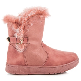 Stivali da neve in pelle scamosciata rosa