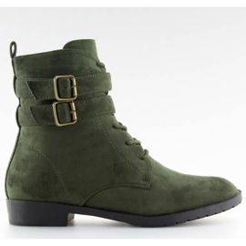 Stivaletto stringato camoscio verde H7187 verde