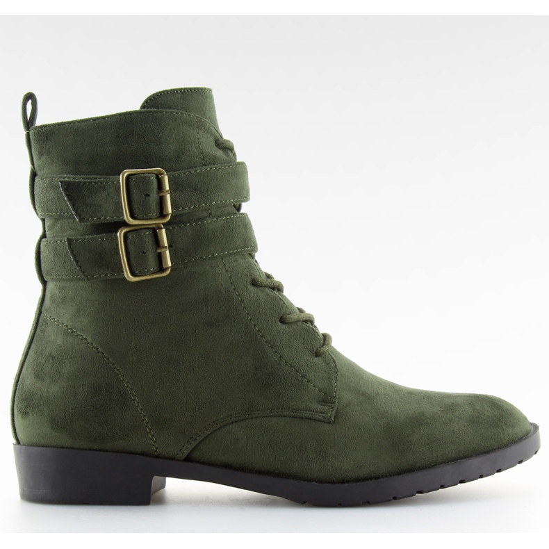 Stivaletto stringato camoscio verde H7187 verde