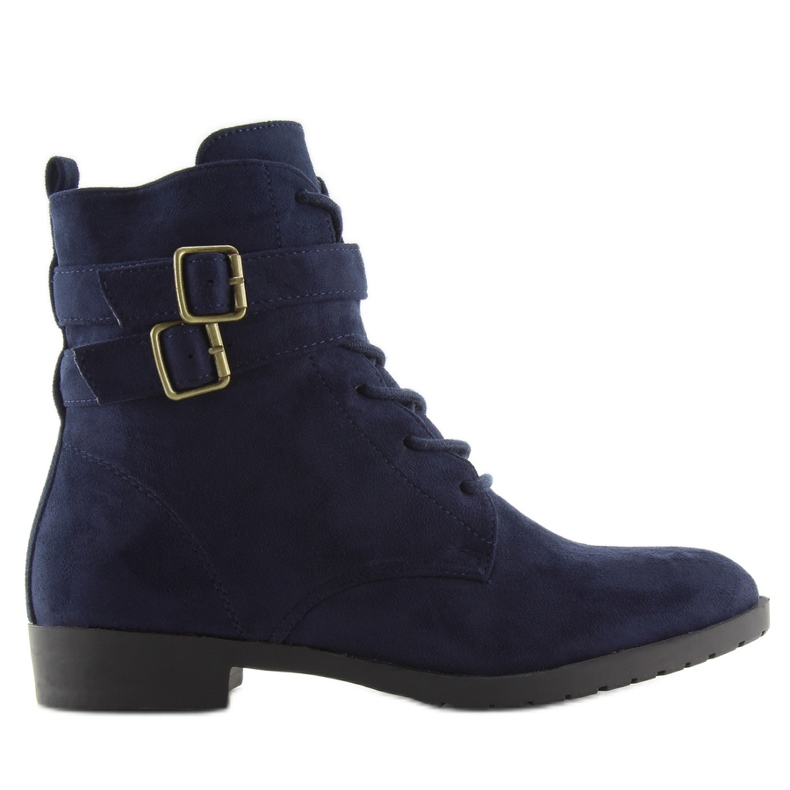 Stivaletto stringato camoscio blu navy H7187 azzurro