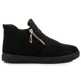 Sneakers slip-on in pelle scamosciata nero