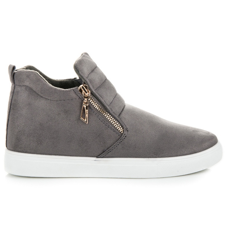 Sneakers slip-on in pelle scamosciata grigio