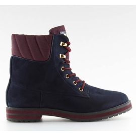 Stivali stringati, blu navy