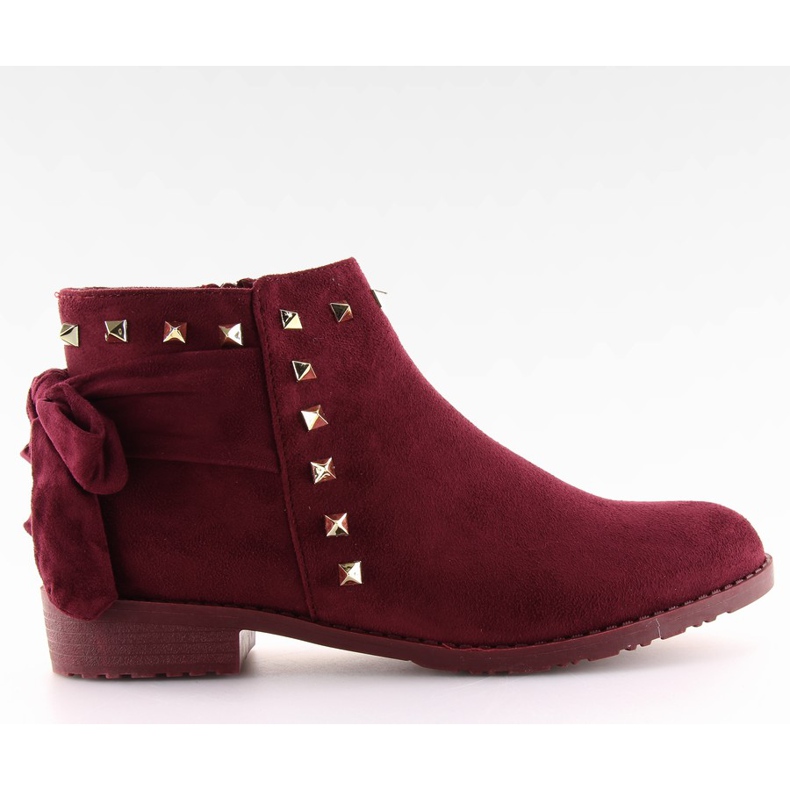 Stivali Jodhpur con bordeaux LL-168 rosso
