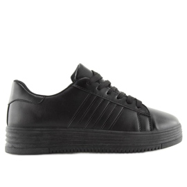 Sneakers nere nere con suola alta nero