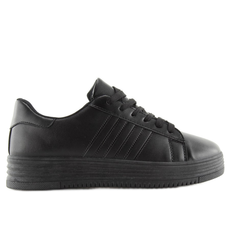 Sneakers nere nere con suola alta nero