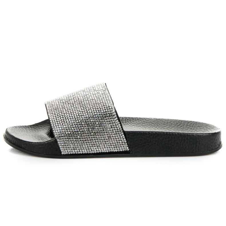 Queen Vivi Pantofole Con Cristalli nero