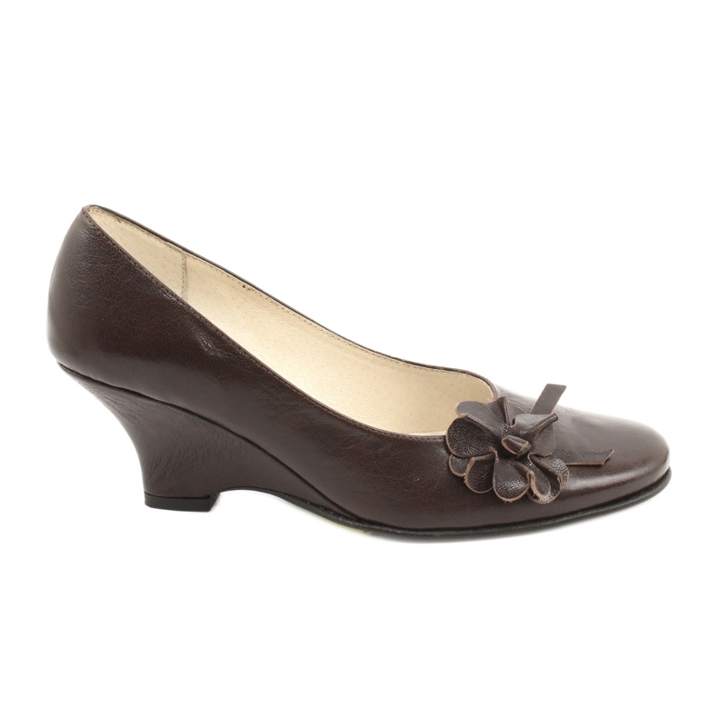 Pees Décolleté in pelle marrone pipì
