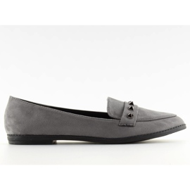 Mocassini grigi con borchie grigie grigio