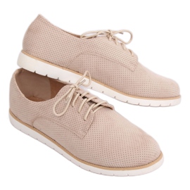 Mocassini stringati da donna beige T297 Beige