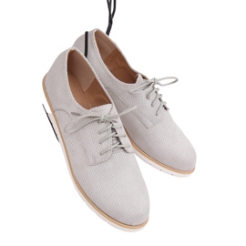 Mocassini stringati da donna grigi T297 Grigio