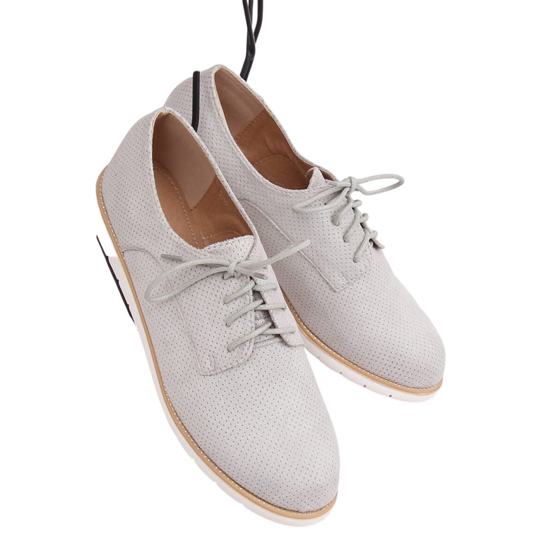 Mocassini stringati da donna grigi T297 Grigio