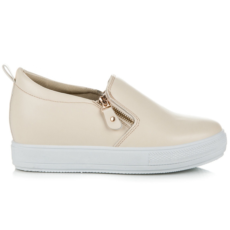 Renda Sneakers Zeppa Con Eco Pelle marrone