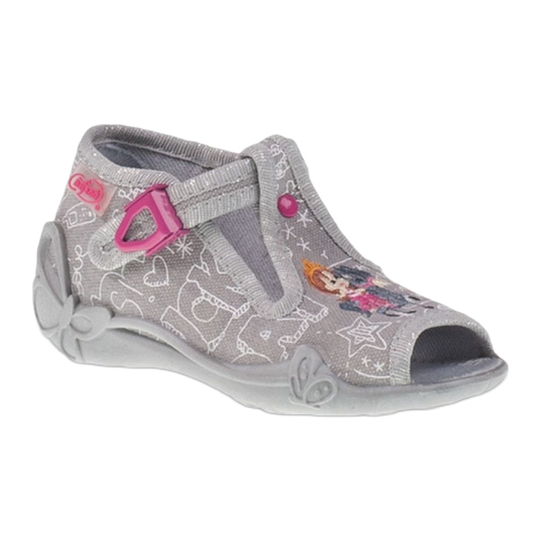Scarpe per bambini Befado 213p103 pantofole grigio rosa