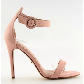 Sandali rosa NF-17 rosa su tacco alto