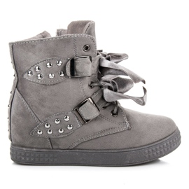 Sneakers con fiocchi grigio