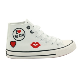 Sneakers allacciate Big Star 274017 bianco rosso