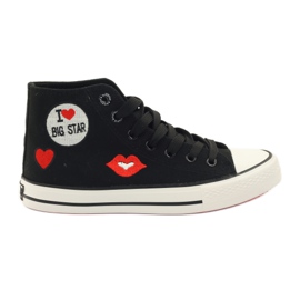 Sneakers allacciate Big Star 274014 bianco nero rosso