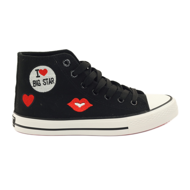 Sneakers allacciate Big Star 274014 bianca nero rosso