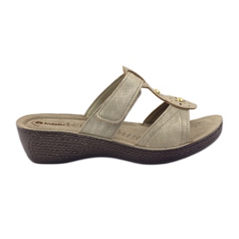 Ciabatte con velcro Gold Inblu GL086 giallo marrone