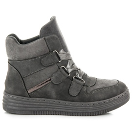 Sport Sneakers alte con fiocco grigio