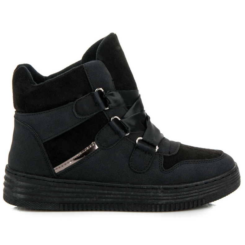 Sport Sneakers alte con fiocco nero