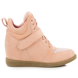 Comode scarpe da ginnastica con zeppa rosa