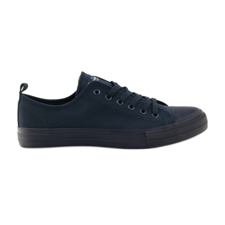 Scarpe da donna allacciate sneakers American Club LH08 blu navy