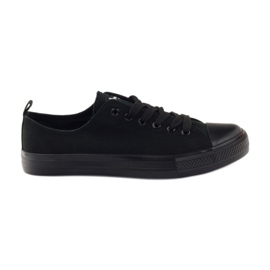 Scarpe da donna sneakers legate nere American Club LH07/19 nero
