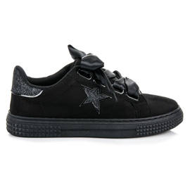 Sneakers stringate in pelle scamosciata nero
