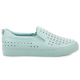 Slipons traforati di menta verde