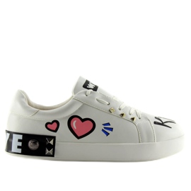 Sneakers bianche con scritte T302 White bianco