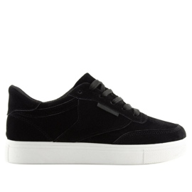 Sneakers da donna in camoscio nero NB172 Nero bianca