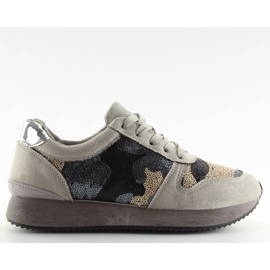 Scarpa sportiva con paillettes grigia LT.GRAY grigio giallo