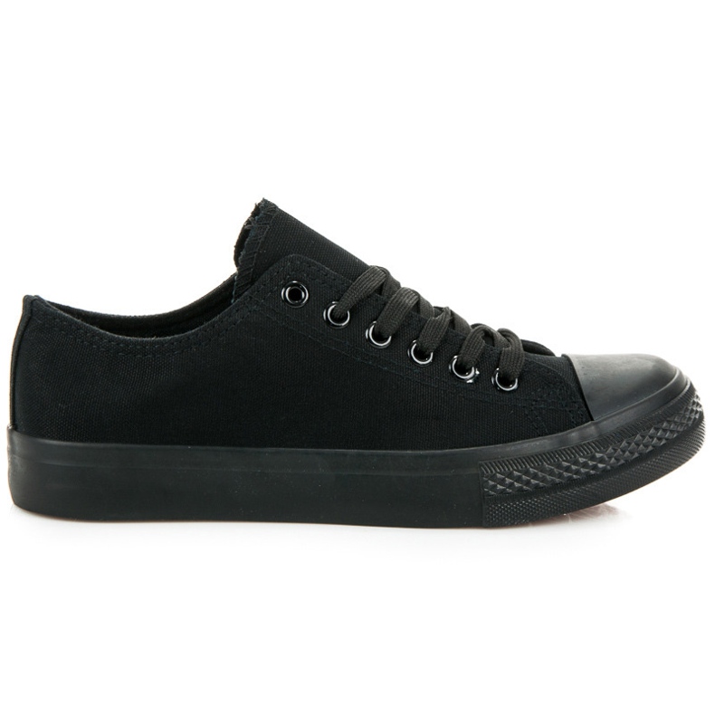 Kayla Sneakers nere con rilegatura nero
