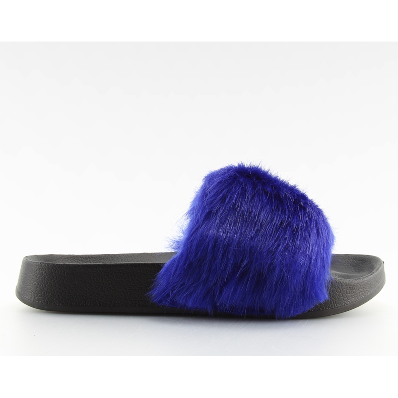 Ciabatte in pelliccia blu navy S36 D.BLUE