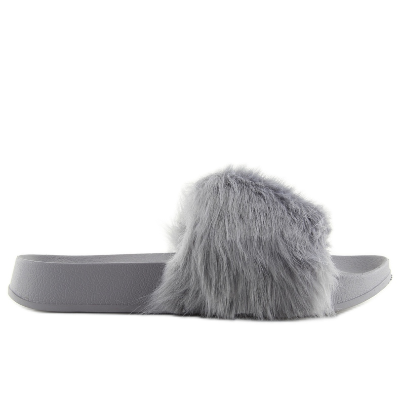Ciabatte in pelliccia grigia S36 grigie grigio