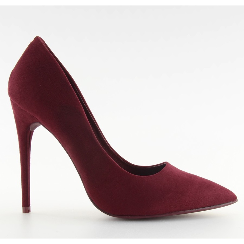 Décolleté con tacco a spillo in camoscio bordeaux 5101 W. Rosso multicolore