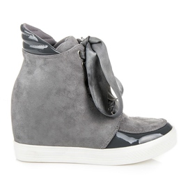 Forever Folie Sneakers con fiocco grigio