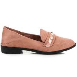 Sixth Sense Scarpe in camoscio con perle rosa