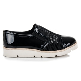 Vinceza Scarpe laccate con rete nero