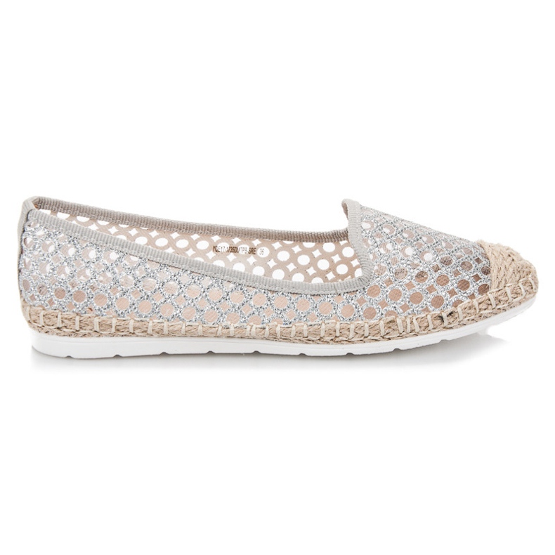 Vinceza Espadrillas ballerina traforate grigio