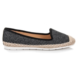 Vinceza Ballerine glitterate nero
