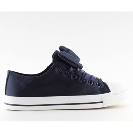 Sneakers da donna in raso blu navy