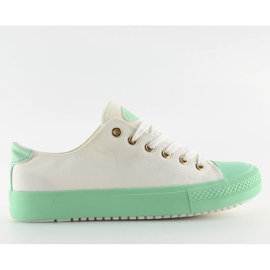 Sneakers da donna bianche e menta BL97P verde bianca