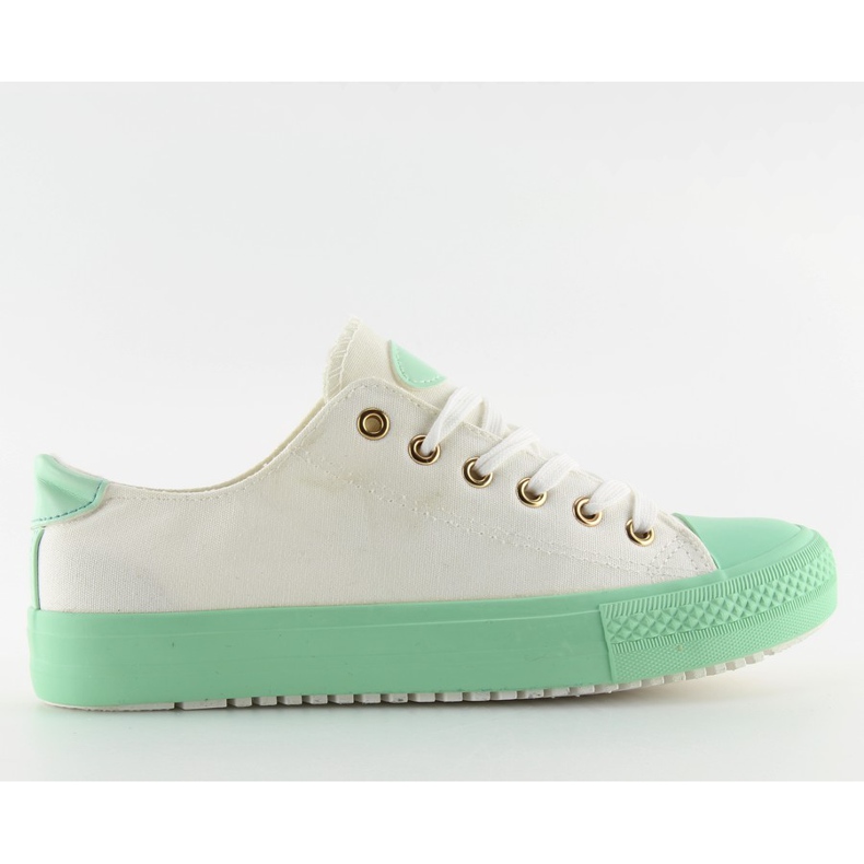 Sneakers da donna bianche e menta BL97P verde bianca