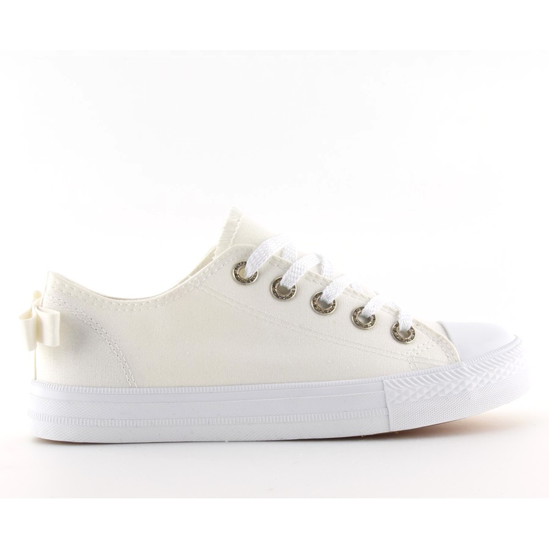 Sneakers da donna bianche con fiocco 8935 White bianca